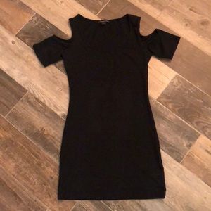 Black open shoulder dress